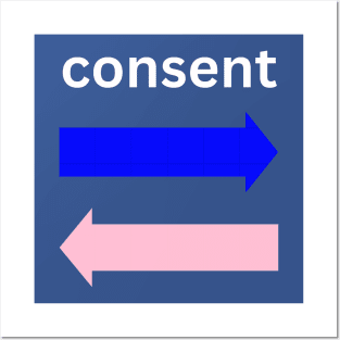 Consent blue and pink Posters and Art